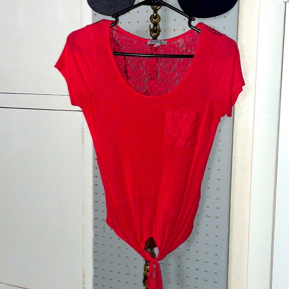 Cute lace back small top